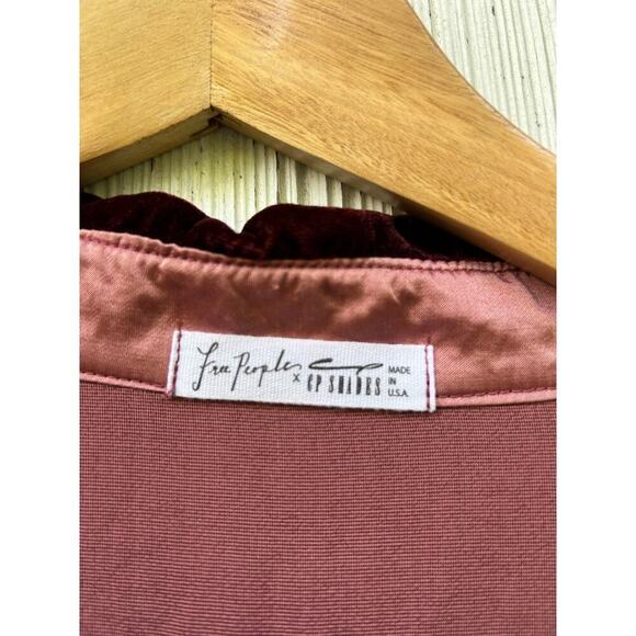 CP Shades x Free People Red Velvet‎ Tunic Dress Mini Silk Blend Size S Small - Picture 6 of 10